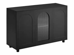 Online Hauss Spole Aparador con 3 puertas - estantes regulables - madera MDF y PB Negro