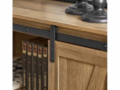 Online Sobuy Aparador Recibidor con Puerta corrediza de Granero Armario de Almacenamiento Mueble para Entrada 120 x 40 x 70 cm FSB60-BR ES Marru00f3n