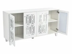 Hauss Spole Aparador 160x40x84cm con 4 puertas con espejo, cuerpo lacado en