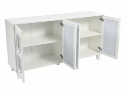 Hauss Spole Aparador 160x40x84cm con 4 puertas con espejo, cuerpo lacado en