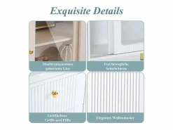 Hauss Spole Aparador 122x80x82cm con 3 puertas y 1 cajón, tapa extensible y giratoria, cuerpo Blanco