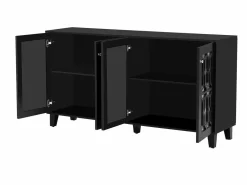 Hauss Spole Aparador 160x40x84cm con 4 puertas con espejo, cuerpo lacado en