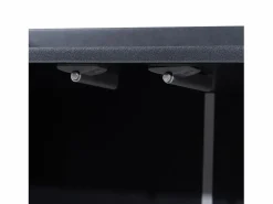 Online Hauss Spole Aparador 120x30x80cm con 4 puertas sin tiradores, patas de metal dorado, cuerpo Negro
