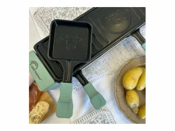 Outlet Aparato de raclette para 4 personas 800W con grill, placa antiadherente extraíble y accesorios de madera Pequeño Electrodoméstico