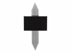 New OZAIA Aplique art déco en metal negro y plateado - L. 22 x Alt. 75 cm - SANGARIUS Negro / Plateado