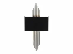 New OZAIA Aplique art déco en metal negro y plateado - L. 22 x Alt. 75 cm - SANGARIUS Negro / Plateado