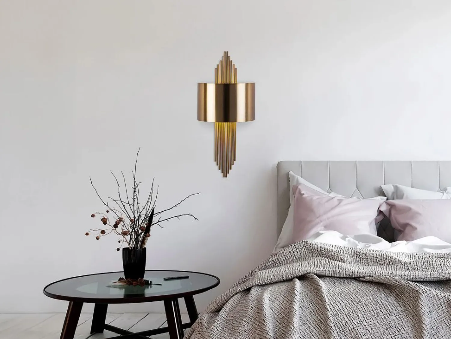 Discount Aplique de arte déco de metal - Ancho 22 x Alt. 75 cm - SANGARIUS Aplique Para Pared