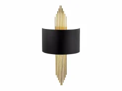 Discount OZAIA Aplique de metal - lámpara Ancho 22 x Alt. 75 cm - Negro y dorado - SANGARIUS Negro / Dorado