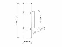 Hot Aplique de pared de metal - Alt. 30 x D. 8 cm - LYORA Aplique Para Pared