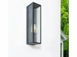 Outlet Aplique de Pared Exterior Metal y Cristal Taiga Iluminación Exterior