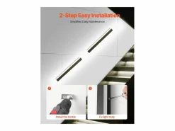 Online Aplique de Pared SucceBuy Exterior, 11 W, Iluminación Exterior de Pared, Lote de 2, Apliques de Pared Modernos LED 60 cm, Ajustable 2700 K-6000 K, Estanco IP65 Negro