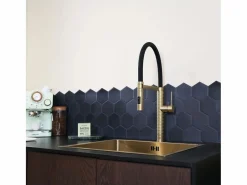 Clearance Essebagno Architek Mezclador de fregadero con rociador móvil Dorado