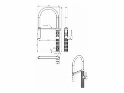 Essebagno Architek mezclador de fregadero con alcachofa de ducha móvil gun metal