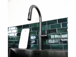 Sale Essebagno Architek mezclador de fregadero con rociador extraíble cobre cepillado Gris