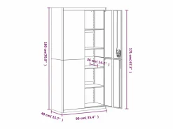 Discount Archivador 90x40x180 cm acero Blanco