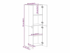 Archivador 60x32x153 cm madera contrachapada