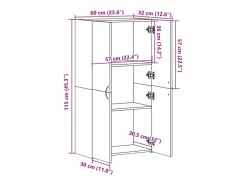 Archivador 60x32x115 cm madera contrachapada