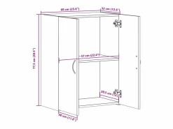 Sale Archivador de madera de ingeniería Sonoma Gris