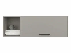 Hot TuHome Archivador de pared en melamina con 3 estantes y puerta abatible superior , , 37.8 cm X 119.9 cm X 33 cm Gris