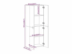 Archivador de roble Sonoma 60x32x153 cm madera de ingeniería Marru00f3n