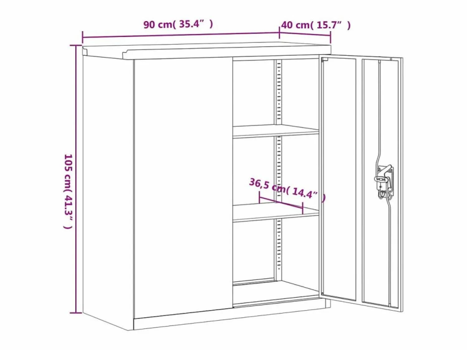 Discount Archivador claro 90x40x105 cm acero Gris
