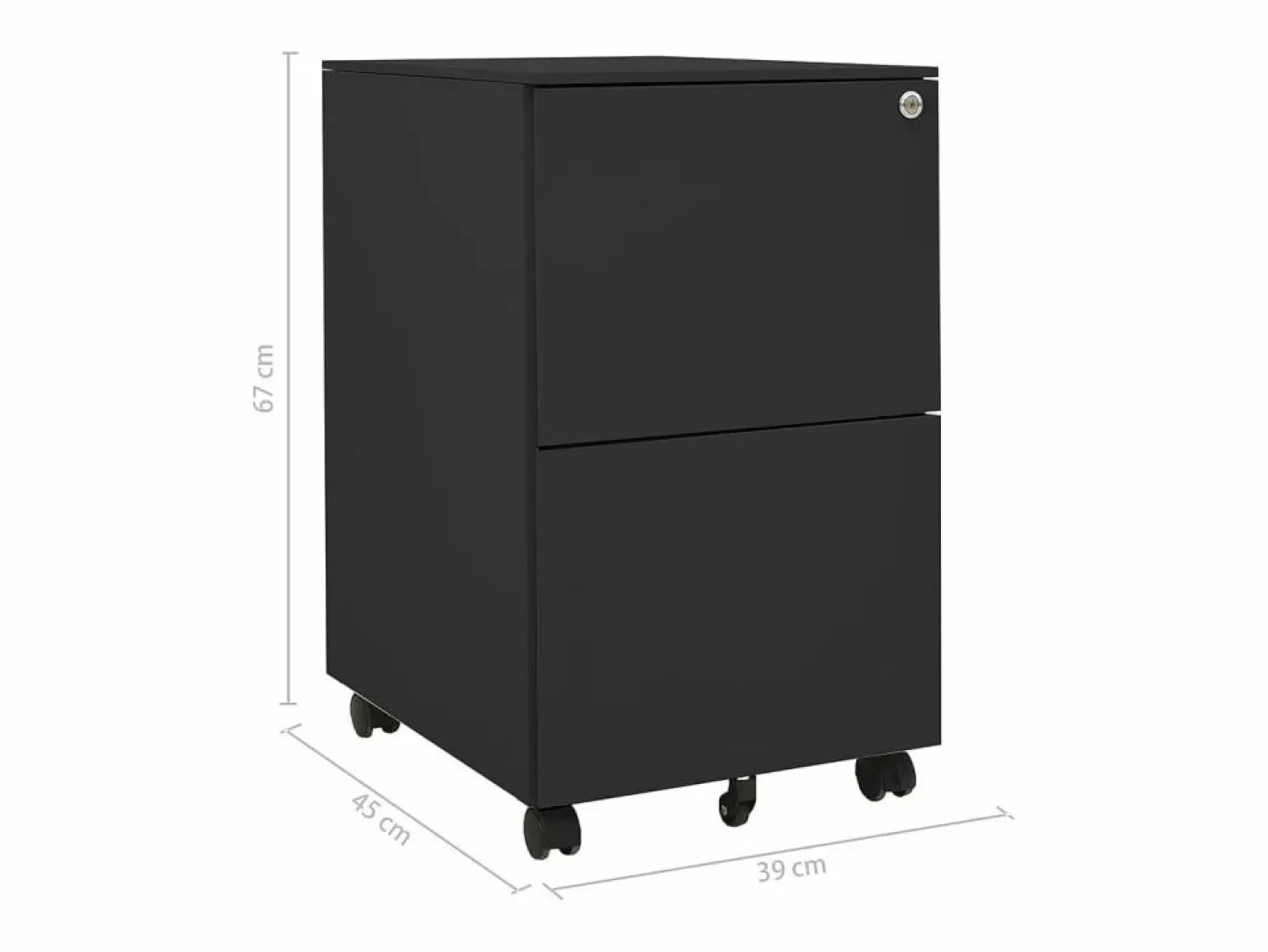 Best Archivador móvil Antracita 39x45x67 cm Acero Armario Oficina