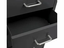 Outlet Archivador Móvil Antracita 28x41x109 cm Metal Armario Oficina