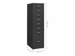 Outlet Archivador Móvil Antracita 28x41x109 cm Metal Armario Oficina
