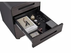 Archivador móvil con 3 cajones, de metal, con cerradura, con ruedas, color (46x40x58 cm)