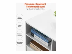 Hot Archivador Móvil SucceBuy de Madera, Mueble de Oficina con 2 Cajones, Estantes Abiertos y Ajustables, Bloqueable, para Oficina, Blanco