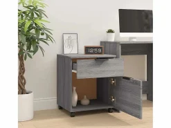 Hot vidaxl Archivador ruedas madera contrachapada Sonoma 45x38x54 cm Gris