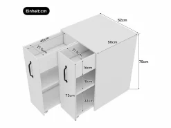 ModernLuxe Archivador 52x50x75 cm - con ruedas - 2 cajones - correderas individuales -