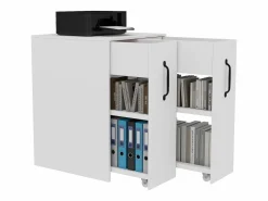 ModernLuxe Archivador 52x50x75 cm - con ruedas - 2 cajones - correderas individuales -