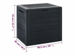 Outlet Arcón de jardín Antracita 58,5x46x55 cm Polipropileno Gris