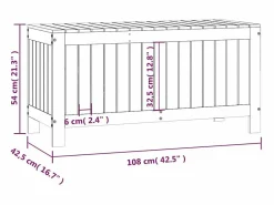 Arcón de jardín 108x42,5x54 cm Madera de pino