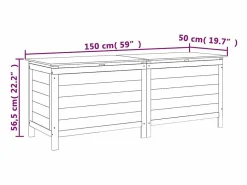 vidaxl Arcón de jardín madera maciza abeto 150x50x56,5 cm