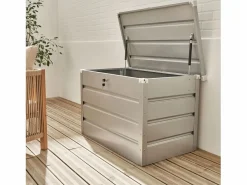 Outlet Sweeek Arcón de jardín metálico de 285l gris aluminio Gris claro