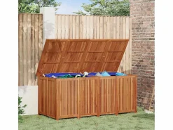 Arcón de jardín 200x80x75 cm madera maciza de acacia