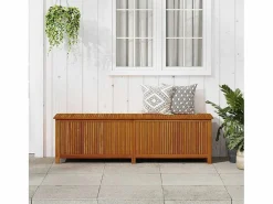 Arcón de jardín 200x50x58 cm Madera maciza de acacia
