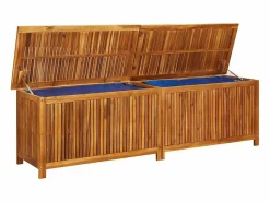 Arcón de jardín 200x50x58 cm Madera maciza de acacia