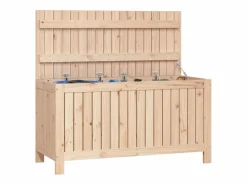 Outlet Arcón de jardín 115x49x60 cm Madera maciza de pino Armario De Jardín