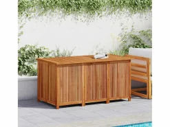 Hot Arcón de jardín 150x80x75 cm madera maciza de acacia Marru00f3n