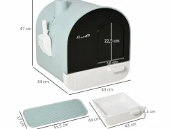 PawHut Arenero para gatos 43x44x47 cm