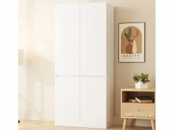Clearance Armario 70 × 40 × 170 cm - modelo de doble puerta con amplios compartimentos de almacenamiento - Blanco