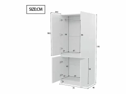 Clearance Armario 70 × 40 × 170 cm - modelo de doble puerta con amplios compartimentos de almacenamiento - Blanco