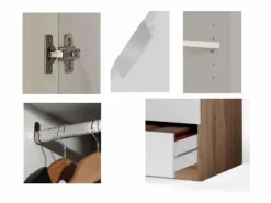 Online Armario 3 puertas abatibles 3 cajones acabado . 180cm(alto). 121cm(ancho). 52cm(fond Blanco