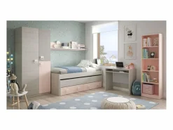 Hot Loungitude Armario 3 puertas aglomerado rosa 200x90x52cm Gris