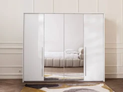 Vente-unique Armario 2 puertas con espejo y LEDs 255 cm color INGINA