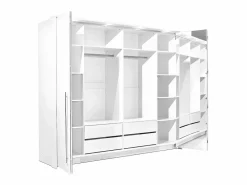 Vente-unique Armario 2 puertas con espejo y LEDs 255 cm color INGINA