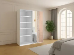 Sale armario 2 puertas con espejo L203 cm en y natural claro - ADOSILA Armario